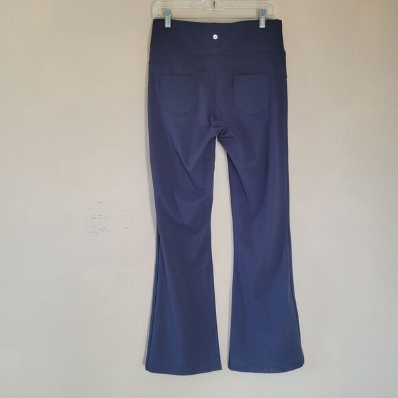 Halara Pants Womens Size Large Navy Blue Flare Leg Stretch High Waisted Pockets - Picture 8 of 8